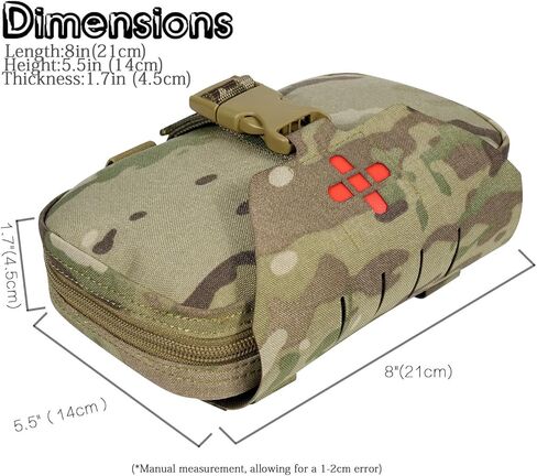 Ifak Pouch-Rapid Deployment Tactical MOLLE Trauma Kit Pouches | Quick Release Tear-Off Medical First Aid Kit Organiser with Red Immediate Identify For Emergency Surviva. in Saudi Arabia