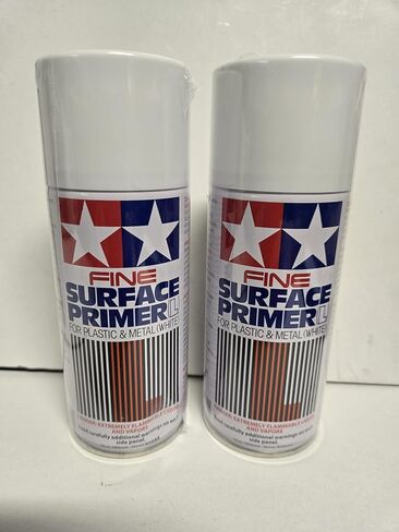 Generic 2 PACK متوافق مع TAMIYA 87044 FINE Surface Primer L أبيض 180 مل للبلاستيك والمعادن يتضمن قسيمة CHICAGOLAND RC in Kuwait
