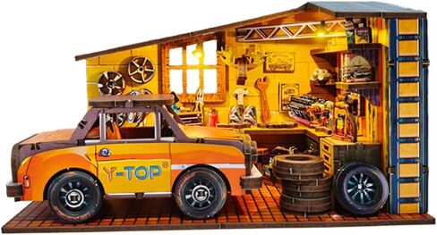 ورشة إصلاح الدراجات النارية DIY مجموعة نموذج مشهد خشبي مصغر ثلاثي الأبعاد (213 قطعة) in Kuwait