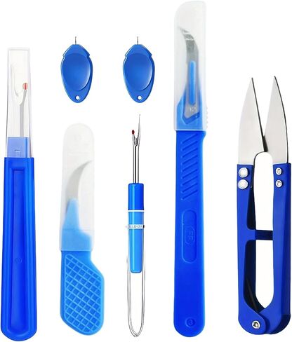 7-Piece Seam Ripper Set, Multi-Function Stitch Remover Kit with Buttonhole Cutter for Sewing and Crafting in Saudi Arabia
