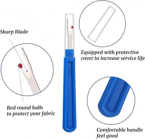 7-Piece Seam Ripper Set, Multi-Function Stitch Remover Kit with Buttonhole Cutter for Sewing and Crafting in Saudi Arabia
