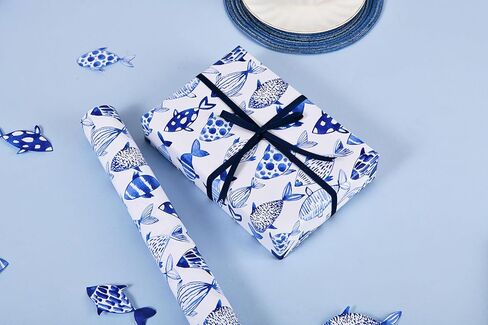 Sikiweiter Mermaid Wrapping Paper Roll - Mini Roll 17 Inches x 33 Feet - Birthday Wrapping Paper for Girls, Little Mermaid Wrapping Paper for Girls Birthday Christmas Holiday, in Saudi Arabia