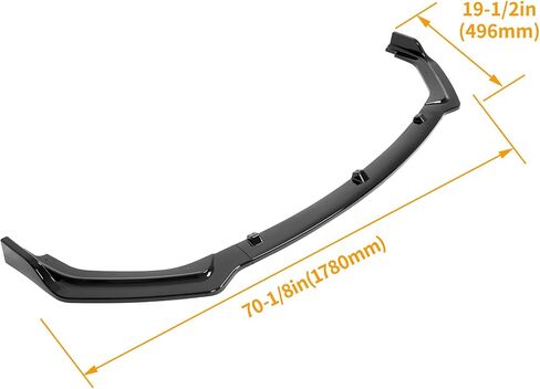 KUAFU 3 قطع حافة ممتصة للصدمات الأمامية متوافقة مع 2018-2024 Infiniti Q50 Luxe/Base Models JDM Style، تحت الذقن Spoiler Splitter Diffuser Protector Air Dams Body Kit (أسود لامع) in Kuwait