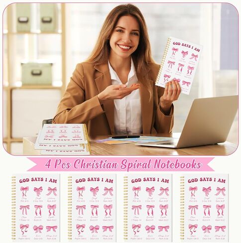 4 Pcs Spanish Christian Spiral Notebooks Regalos Cristianos En Español Bible Verse Notepads Religious Inspirational Journals for Women Mother's Day Regalos para Mujeres Cristianas in Saudi Arabia