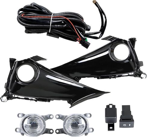 labwork 1 Pair Fog Lights Lamps Replacement for Corolla Hatchback 2019 2020 2021 Clear Lens with Switch + Harness + Bezel Kit Driving Fog Lights Lamps Driver and Passenger Side in Saudi Arabia