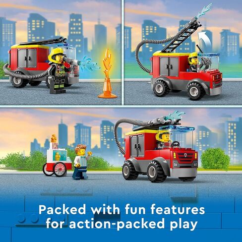 Lego City Fire Station and Fire Engine 60375, Pretend Play Fire Station with Firefighter Minifigures, Educational Vehicle Toys for Kids Boys Girls Age 4+ in Saudi Arabia