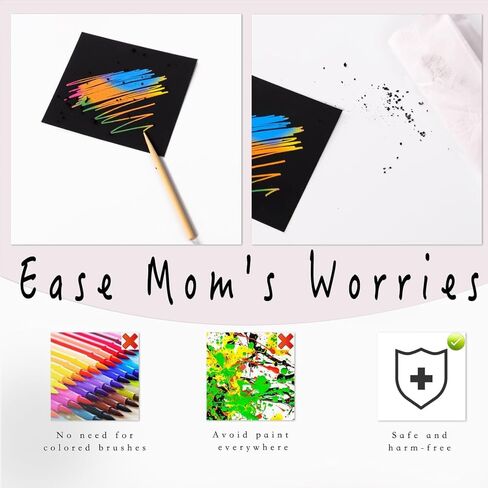 50Pcs Magic Drawing Art Craft Scratch Paper Art Set Preschool Learning Birthday Activities Supply in Saudi Arabia
