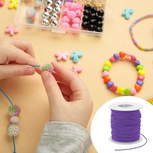 PATIKIL Stretchy String for Bracelets 77 Yards / 70 M, 2 mm Elastic Cord for Jewelry Making, Necklaces, Beading and Crafts DIY, Light Purple in Saudi Arabia