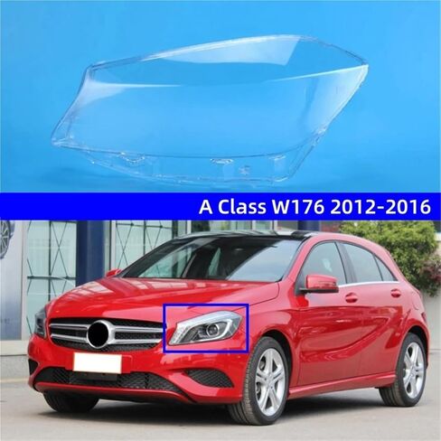 متوافق مع مرسيدس بنز W176 2012 2013 2014 2015 2016 A Class A180 A200 A260 A45 AMG أضواء قذيفة المصباح كشافات عدسة يغطي (يمين) in Saudi Arabia