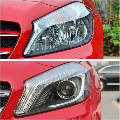 متوافق مع مرسيدس بنز W176 2012 2013 2014 2015 2016 A Class A180 A200 A260 A45 AMG أضواء قذيفة المصباح كشافات عدسة يغطي (يمين) in Saudi Arabia