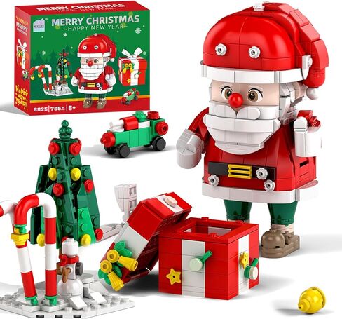 Christmas Building Blocks Set, 750 Piece Santa Claus Building Block Set with Christmas Tree and Gift Box, Santa's Gift Train Building Sets for Kids Ages 6-12, Holiday Building Toys for Boys Girls in Saudi Arabia