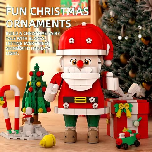 Christmas Building Blocks Set, 750 Piece Santa Claus Building Block Set with Christmas Tree and Gift Box, Santa's Gift Train Building Sets for Kids Ages 6-12, Holiday Building Toys for Boys Girls in Saudi Arabia