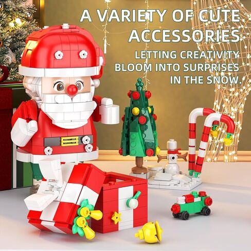 Christmas Building Blocks Set, 750 Piece Santa Claus Building Block Set with Christmas Tree and Gift Box, Santa's Gift Train Building Sets for Kids Ages 6-12, Holiday Building Toys for Boys Girls in Saudi Arabia