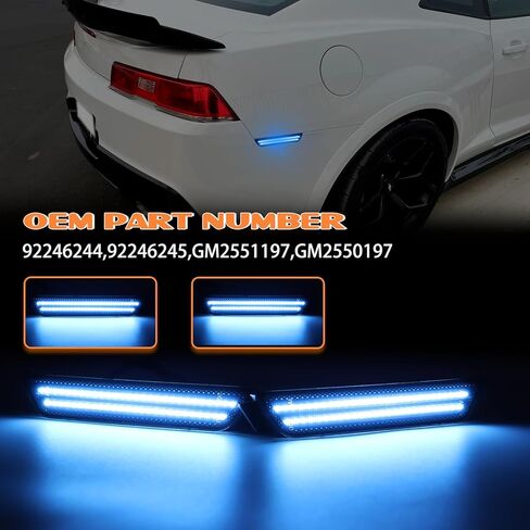 Dynamic Front Rear Bumper Side Marker Lights Compatible with Chevy Camaro 2010-2015, Dual Rows Fender Marker Lamps Assembly, Pink Purple Smoked Lens LED Sidemarker Lamps Reflectors, 4PCS in Kuwait