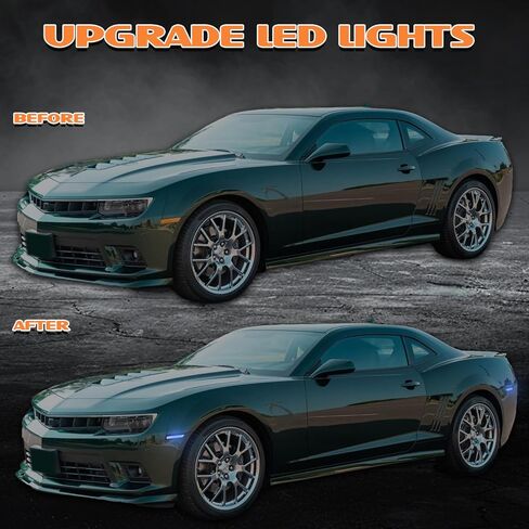 Dynamic Front Rear Bumper Side Marker Lights Compatible with Chevy Camaro 2010-2015, Dual Rows Fender Marker Lamps Assembly, Pink Purple Smoked Lens LED Sidemarker Lamps Reflectors, 4PCS in Kuwait