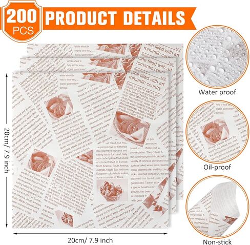 40 Pcs Mini Square Fry Basket with 400 Pcs Wax Paper Sheets French Fries Deli Paper Steel French Fry Holder Sandwich Wrapping Paper Food Basket Liners Fry Baskets with Handle for Serving in Kuwait