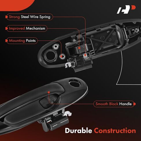 A-Premium Front Right Passenger Side Exterior Door Handle Compatible with Toyota Tundra 2000-2006, Sequoia 2001-2007, Smooth Black, Replace# 69210-34050-C0 in Saudi Arabia