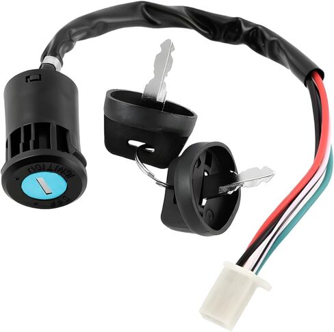 4 Pin Motorcycle Ignition Switch Set, Heavy Duty 4 Wire Quad Super Pocket Dirt Bike Switch Key with Cap, Scooter Electric Ignition Accessories, Universal for ATV, Pit Bike, Kart in Saudi Arabia