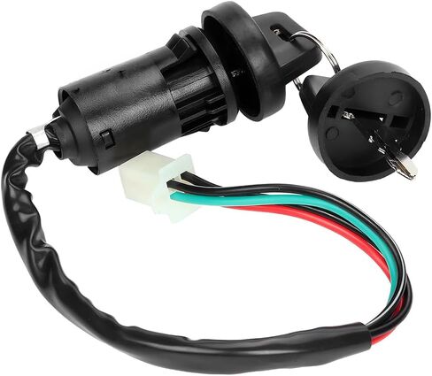 4 Pin Motorcycle Ignition Switch Set, Heavy Duty 4 Wire Quad Super Pocket Dirt Bike Switch Key with Cap, Scooter Electric Ignition Accessories, Universal for ATV, Pit Bike, Kart in Saudi Arabia