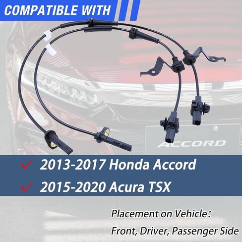 ABS Wheel Speed Sensor Front Rear Left Right Compatible with 2013 2014 2015 2016 2017 Honda Accord 2015-2020 Acura TSX Driver Passenger Side ABS Sensors # 57470-T2F-A01 57470-T2J-H01 4Pcs in Saudi Arabia