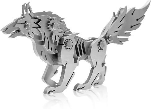 3D Metal Puzzles for Adults, Metal Model Kits for Adults, Mechanical Wolf Mechanical 3D Puzzle Stainless DIY Gifts for Men Women Home Decor Art Craft Gifts Toys. in Saudi Arabia