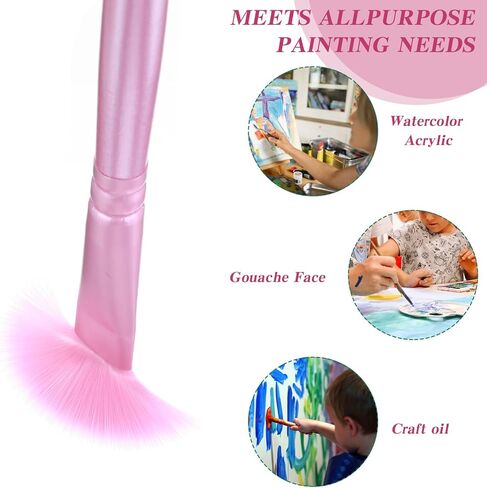 6 Pcs Paint Brushes, Acrylic Paint Brush for Acrylic Painting Watercolor Brushes Nylon Hair Brush for Oil Watercolor Canvases Rock Body Face Nail Miniature Detailing Drawing (Green) in Saudi Arabia