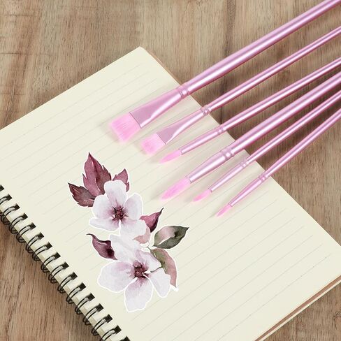 6 Pcs Paint Brushes, Acrylic Paint Brush for Acrylic Painting Watercolor Brushes Nylon Hair Brush for Oil Watercolor Canvases Rock Body Face Nail Miniature Detailing Drawing (Green) in Saudi Arabia