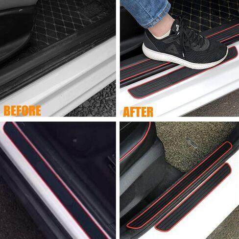 4 Pcs Car Door Sill Protector for Chevrolet Chevy Colorado GMC Canyon 2023-2025, Waterproof Anti-Scratch Rubber Car Door Protector Edge Guards for Door Steps,Car Accessories in Saudi Arabia