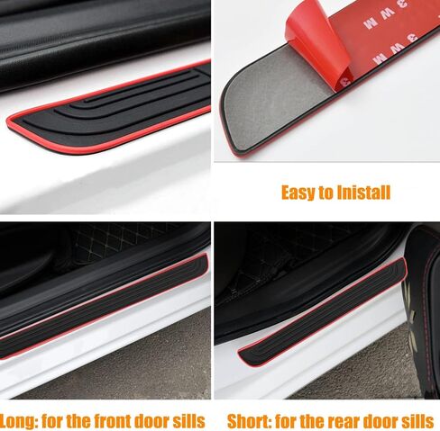 4 Pcs Car Door Sill Protector for Chevrolet Chevy Colorado GMC Canyon 2023-2025, Waterproof Anti-Scratch Rubber Car Door Protector Edge Guards for Door Steps,Car Accessories in Saudi Arabia