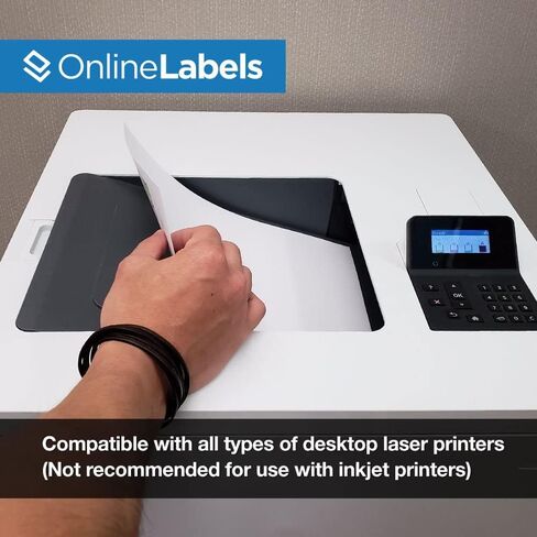 8.5 x 11 Waterproof Vinyl Sticker Paper (Laser Printers Only) - 100 Sheets - Full Sheet Labels - OnlineLabels in Saudi Arabia