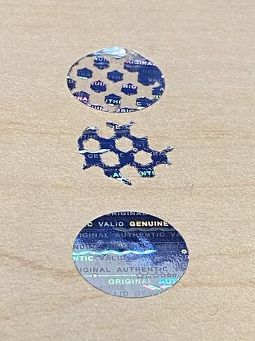 100 Authentic Autograph Bright Silver Hologram Tamper Evident High Security Labels Stickers (.5 Inch Round) in Saudi Arabia