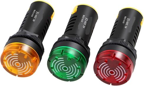 طنان AD16-22SM متقطع مع ضوء فلاش LED وإنذار ضوئي 220V380V24V12V (أحمر AC220V) in Kuwait