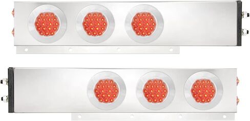 GG Grand General 91023 Spring Loaded Stainless Steel Mud Flap Hanger with Red/Clear LED Light, 2.5 Inches Bolt Spacing, Pair in Saudi Arabia