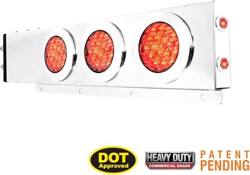 GG Grand General 91023 Spring Loaded Stainless Steel Mud Flap Hanger with Red/Clear LED Light, 2.5 Inches Bolt Spacing, Pair in Saudi Arabia
