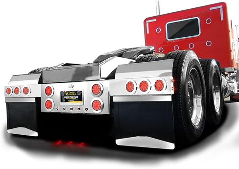 GG Grand General 91023 Spring Loaded Stainless Steel Mud Flap Hanger with Red/Clear LED Light, 2.5 Inches Bolt Spacing, Pair in Saudi Arabia