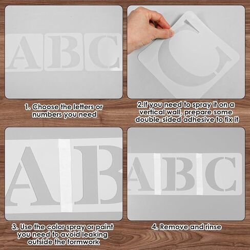 36 Pcs 5 Inch Reusable Letter and Number Stencils, PET Plastic Spray Painting Templates for Wall, Wood, Fabric, Craft DIY Decoration in Saudi Arabia