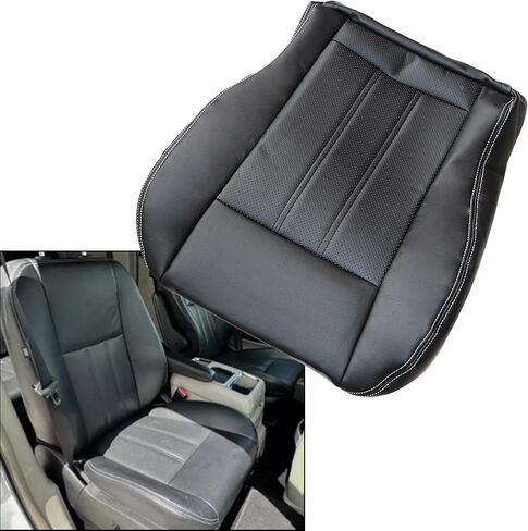 غطاء مقعد جلدي من أسفل جانب السائق أو الراكب، رمز اللون الأسود XLX1 متوافق مع Chrysler Town & Country 2011 2012 2013 2014 2015 2016 in Kuwait