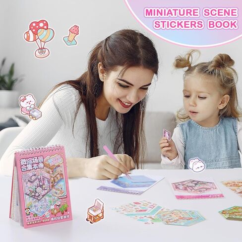 3D Sticker Scene Book for Adults, 20 Sets Miniature Scene DIY House Therapy Stickers Set, Room Sticker Books | Stress Relief | Home Decoration | Fun Christmas Gift Idea for Girls in Saudi Arabia