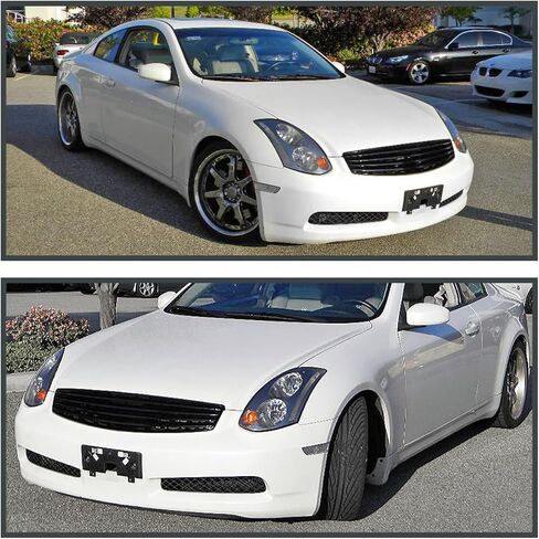 شبكة أمامية ذات غطاء مصد أسود من Spec-D متوافقة مع 2003-2007 Infiniti G35 2Dr Coupe in Kuwait
