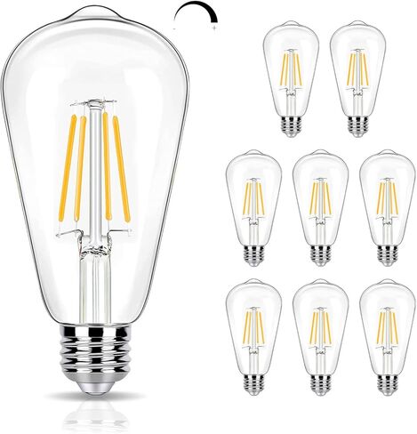 12 حزمة من مصابيح إديسون LED القابلة للتعتيم بقدرة 40 واط مكافئة، لمبة خيوط 4 واط، لمبة إضاءة ST19 بيضاء دافئة 2700 كيلو، 450LM E26 عتيقة لتركيبات السقف in Kuwait