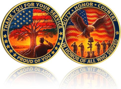 CHURYUML 24Pcs Military Veterans Challenge Coins Set - Thank You for Your Service Medallions, Veterans Day Gifts Military Appreciation Gifts for Men Women Army Soldiers in Honor of All Who Served in Saudi Arabia