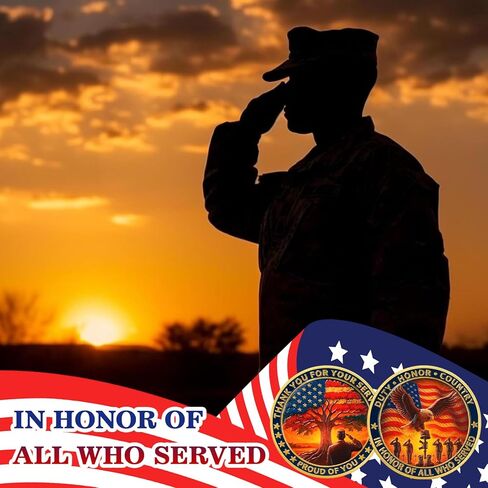 CHURYUML 24Pcs Military Veterans Challenge Coins Set - Thank You for Your Service Medallions, Veterans Day Gifts Military Appreciation Gifts for Men Women Army Soldiers in Honor of All Who Served in Saudi Arabia