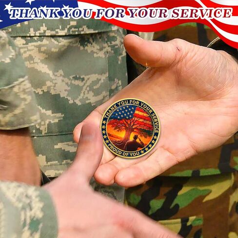 CHURYUML 24Pcs Military Veterans Challenge Coins Set - Thank You for Your Service Medallions, Veterans Day Gifts Military Appreciation Gifts for Men Women Army Soldiers in Honor of All Who Served in Saudi Arabia