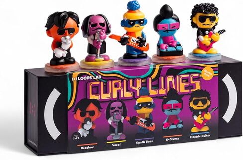 LOOPS Curly Lines - 5-Piece Neo-Funk Music Band Interactive Figurine Set in Saudi Arabia
