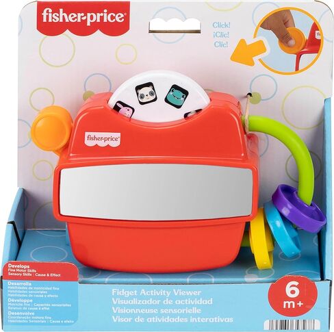 Fisher-Price Baby Toy Fidget Activity Viewer, Retro-Inspired Fine Motor Skill Developmental Play for Infants Ages 6+ Months in Saudi Arabia