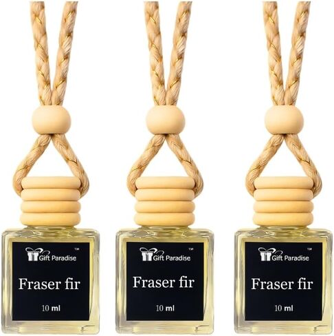 مجموعة معطرات هواء السيارة من فريزر فير مكونة من 3 قطع - موزع روائح خشبي معلق 10 مل لكل منها - رائحة الصنوبر طويلة الأمد وشجرة عيد الميلاد ورائحة دائمة الخضرة للسيارة والخزانة والمكتب in Kuwait