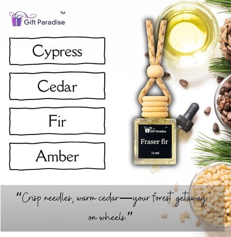 مجموعة معطرات هواء السيارة من فريزر فير مكونة من 3 قطع - موزع روائح خشبي معلق 10 مل لكل منها - رائحة الصنوبر طويلة الأمد وشجرة عيد الميلاد ورائحة دائمة الخضرة للسيارة والخزانة والمكتب in Kuwait