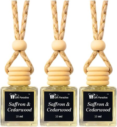 Fraser Fir Car Air Freshener Set of 3 – Wooden Hanging Diffuser 10ml each – Long Lasting Pine, Christmas Tree & Evergreen Scent for Car, Closet & Office in Saudi Arabia
