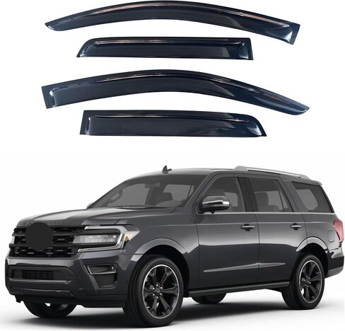 Window Visor Compatible with Ford Expedition & Lincoln Navigator 2018-2024, Rain Guard Tape-On Extra Durable Side Vent Window Deflector, 2018 2019 2020 2021 2022 2023 2024 in Kuwait