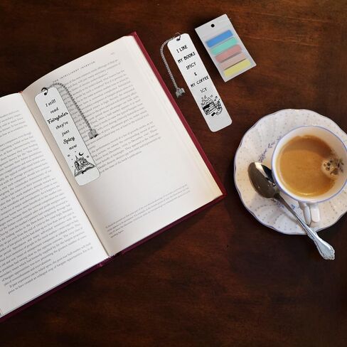 Book Marks for Reading Woman Fun Bookmarks Gifts with Book Page Marker Book Accessories for Reading Lovers Man Coffee Bookmark Spicy Cool Book Mark Birthday Christmas Thanksgiving Back to School Gift in Saudi Arabia